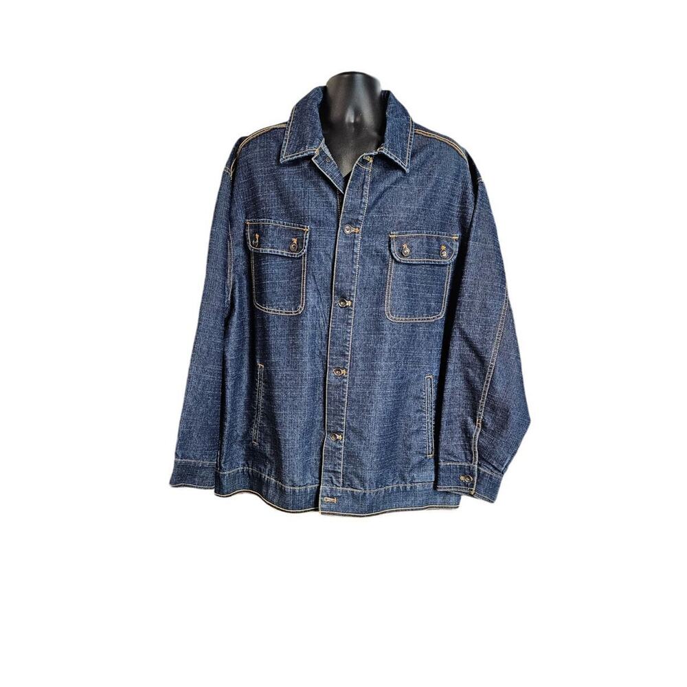 Retro Y2K Rocawear Heavy Denim Jacket Size 2XL
